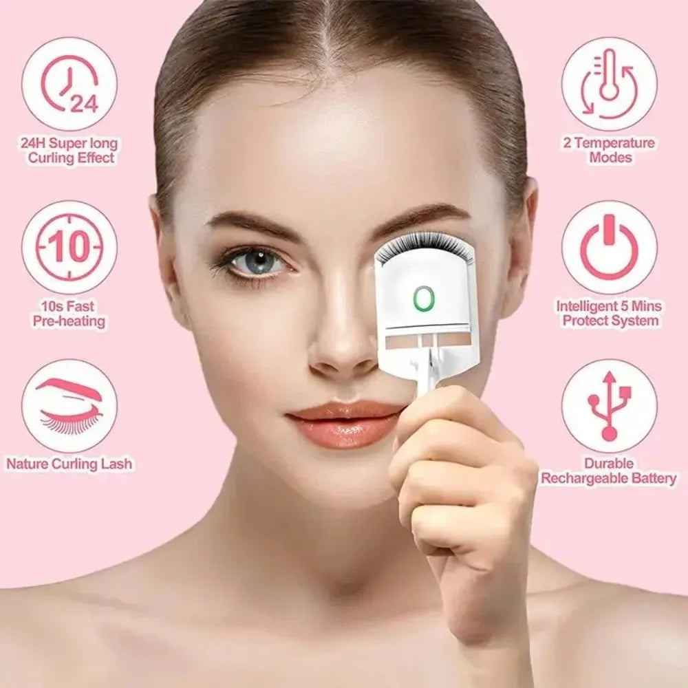 Lash Perm Electric Eyelash Curler Temperature Control Long-Lasting Curl Eyelashes Clip Electric ABS Beauty Eye Instrument Women