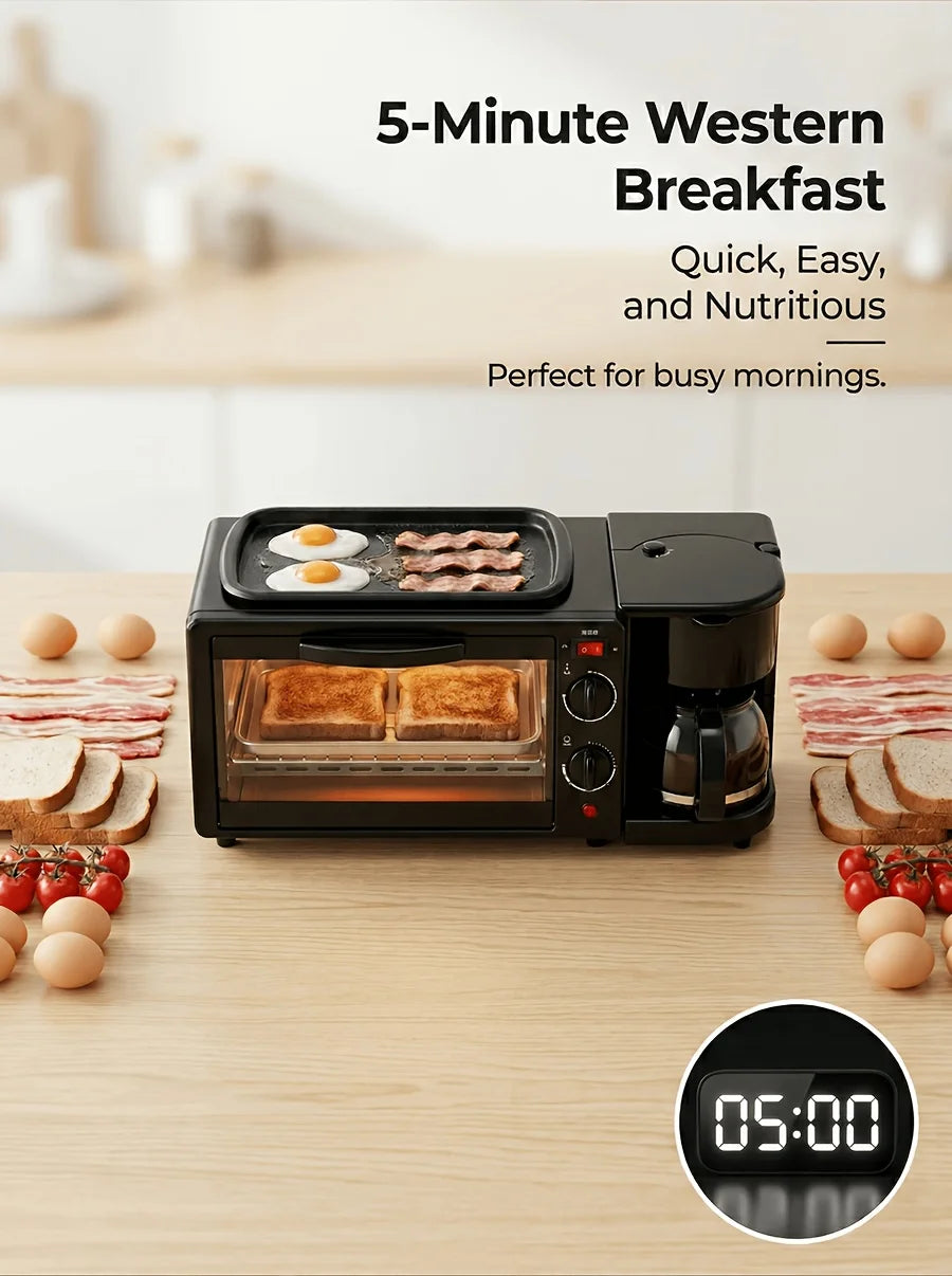 Breakfast Maker, Toaster, Sandwich Oven, Coffee Maker, Small Appliances 3-in-1 Multifunctional Home Toaster