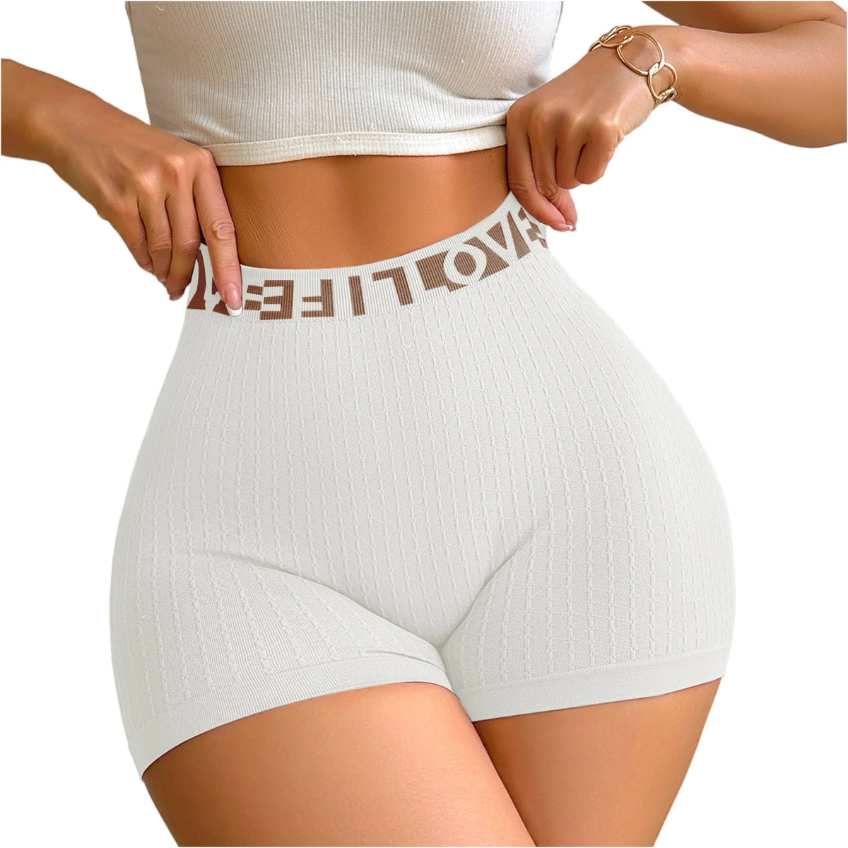 Women's High Waisted Sports Shorts With The Letters LOVE, Fashionable And Casual Women's Underwear, And Shorts
