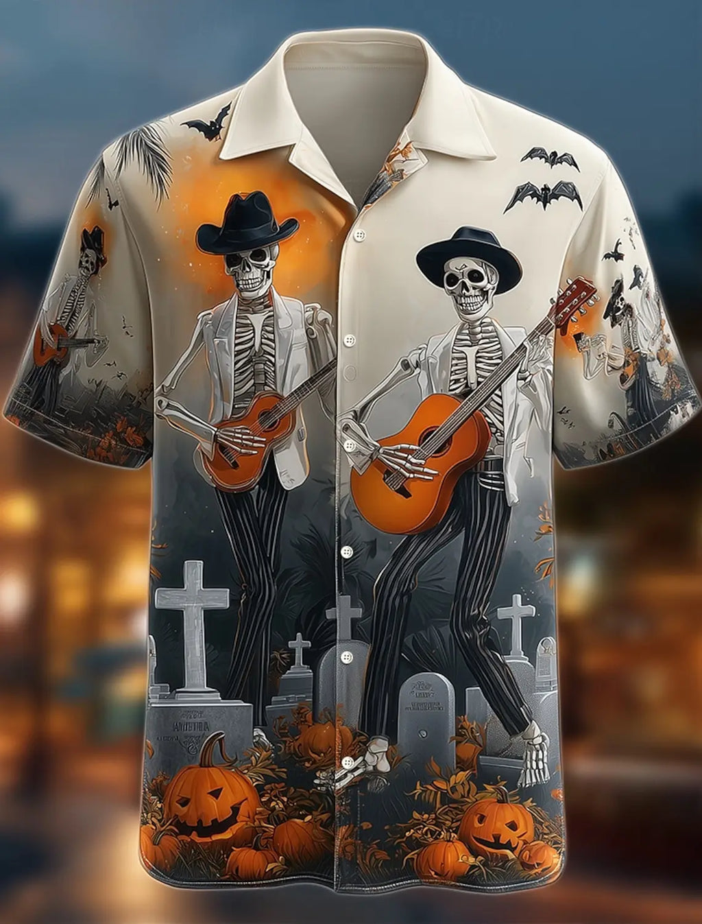 2025 Halloween Men's Halloween Themed Shirt Button Up Shirt Short Sleeve Dark Punk Gothic Style Holiday Streetwear Summer