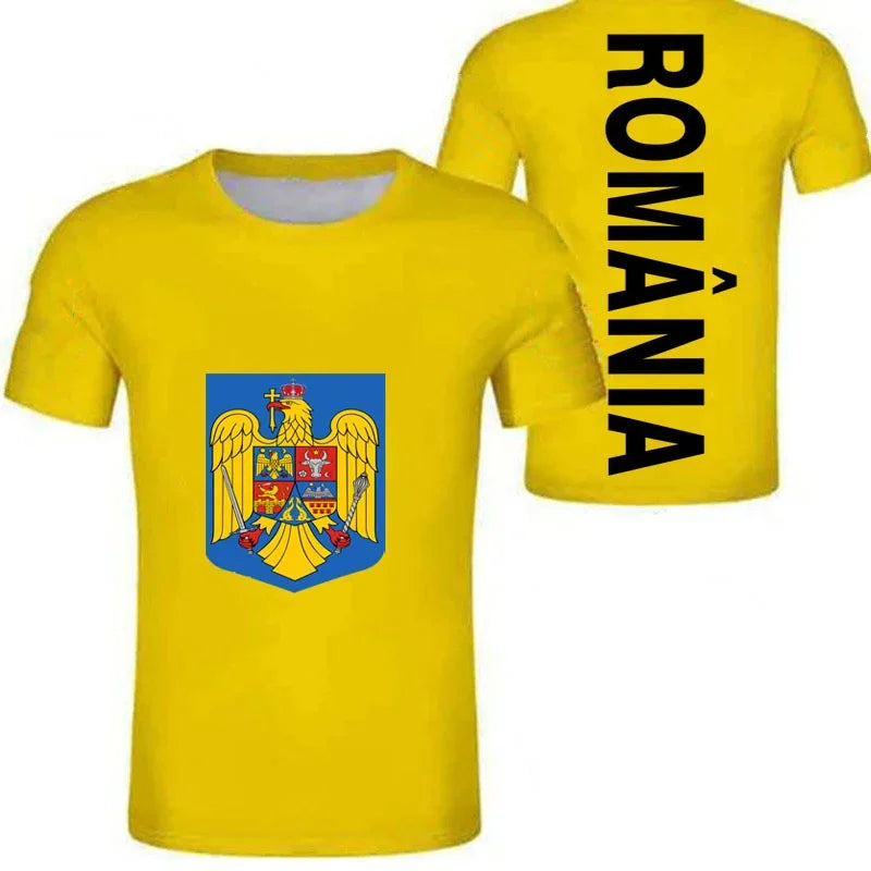 Romania Football Jersey Romanian Eagle Coat Of Arms T Shirt Rumania Flag Emblem Soccer Club T-shirt Men's Tops Women Tee Shirts