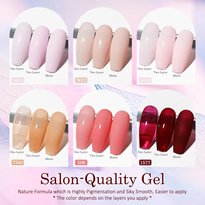 Clou Beaute HEMA TPO FREE Caramel Brown Wine Red Coffee Gel Nail Polish High Pigment Autumn Nail Art Full Coverage UV Varnish