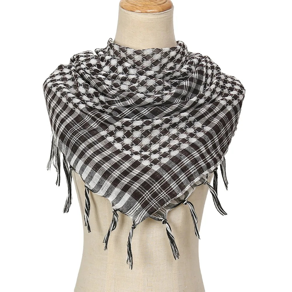 New Large Arab Shemagh Headscarf with Tassel Costume Head Neck Scarf Bandana Keffiyeh for Men Women