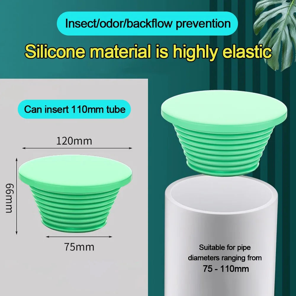 Durable Silicone Sewer Pipe Sealing Ring Water Pipe Plug Useful Anti Odor Floor Drain Kitchen Sink Replacement Stopper Bathtub