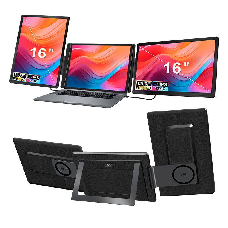 Portable Monitor 16 Inch Detachable Screen Monitor Extender Horizontal & Vertical Laptop Screen Extender for Windows and MacOS