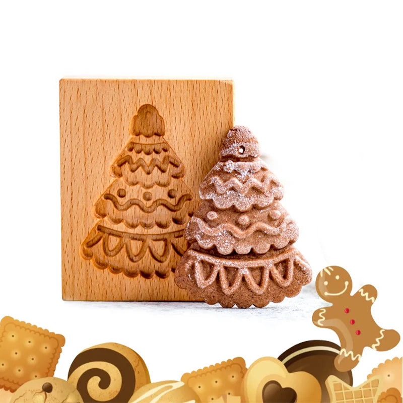 3D Cookie Baking Molds Wooden Gingerbread Mold Press Pumpkin Embossing Tools for Cake Decor DIY Kitchen Gadgets Cookies Moulds