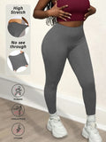 Plus size Women'S Super Soft Leggings,High Stretchy No See Through  Pants，for Casual Attire, All-Season