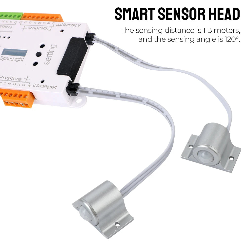 Stair Light Controller Kit Stairway Lighting 32 Channels For Stairs Flexible Strip Automatic DC 12V 24V LED Motion Sensor