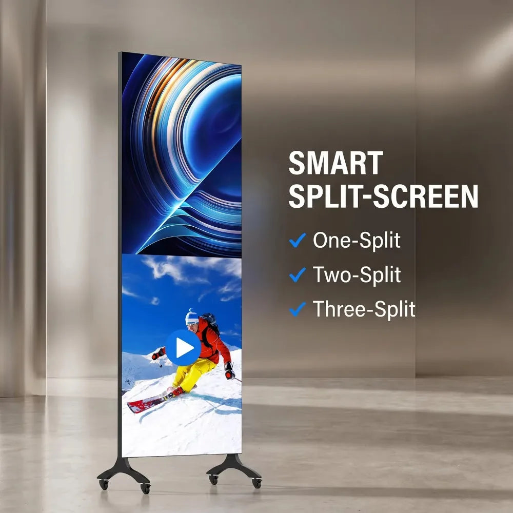 ZDHQ ultra-thin full-view indoor digital advertising LED display with 1-year warranty, suitable for retail mall promotions