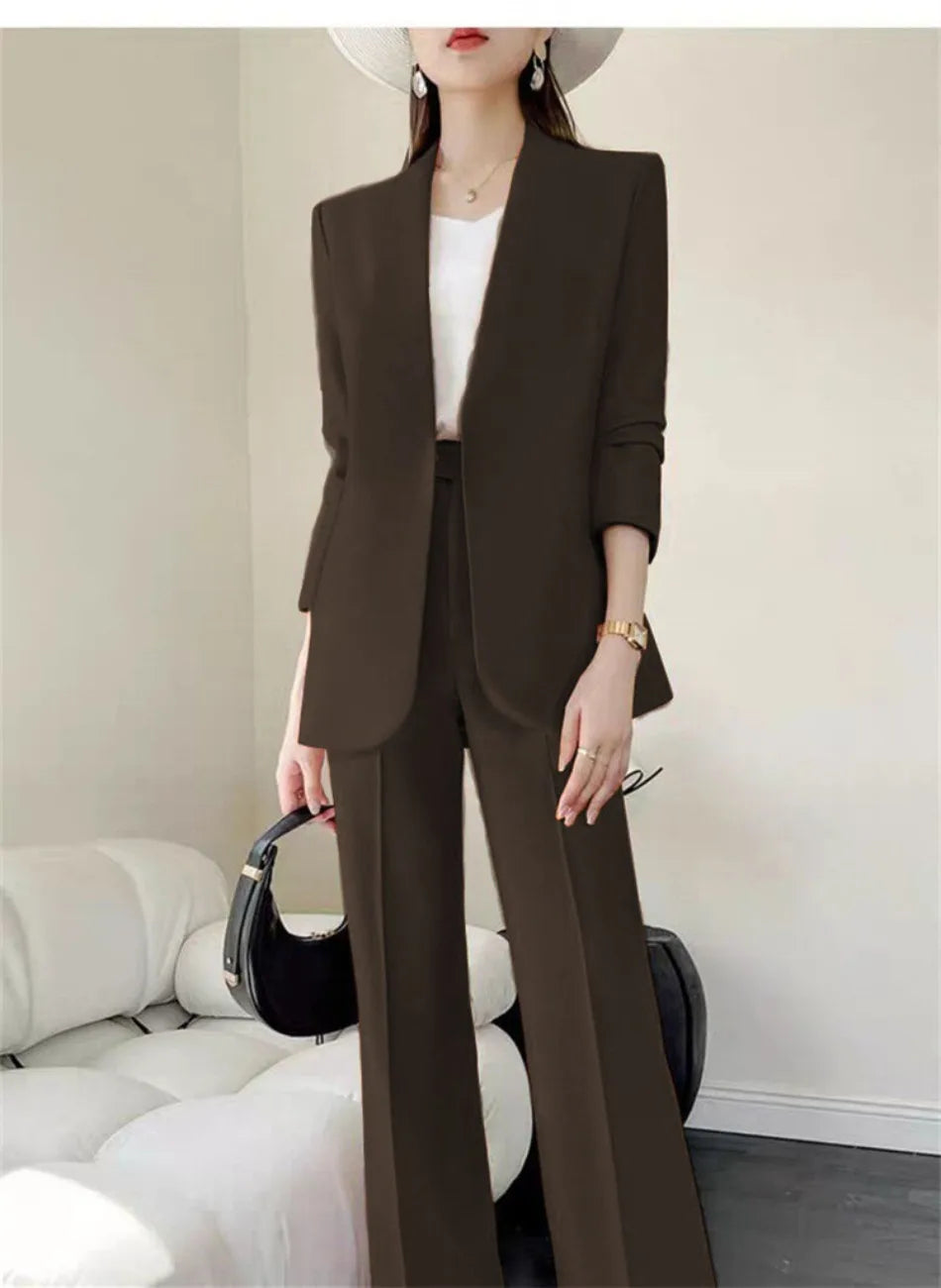 Fashion 2 Piece Sets Women Outfits Spring Autumn New in Korean Pants Sets Commuter Elegant Suit Coat 2 Piece Sets Women
