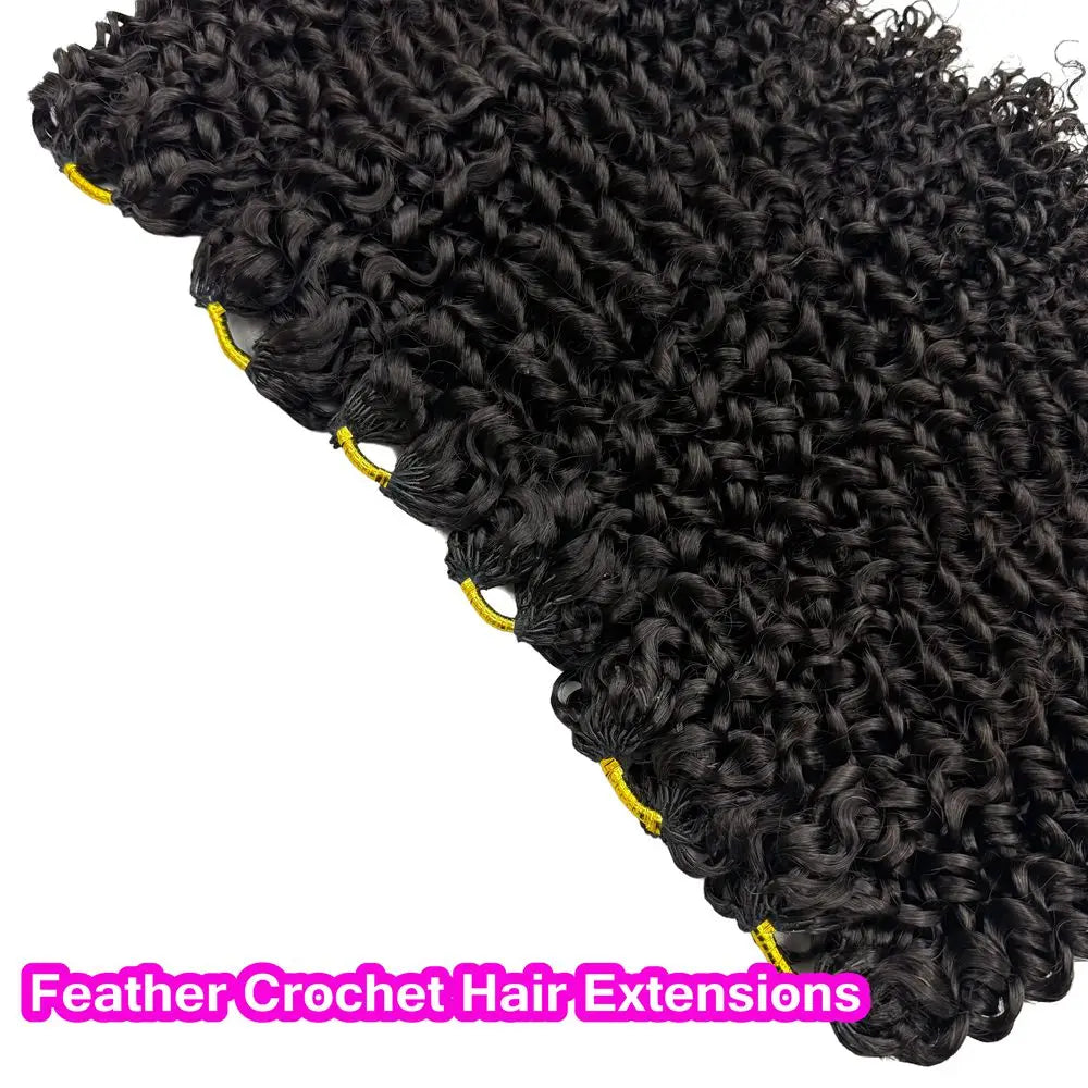 Deep Curly Crochet Human Hair Knotless Pre-Separated Crochet Hair Extensions 100% Human Hair Full Head Brazilian Hair For Women
