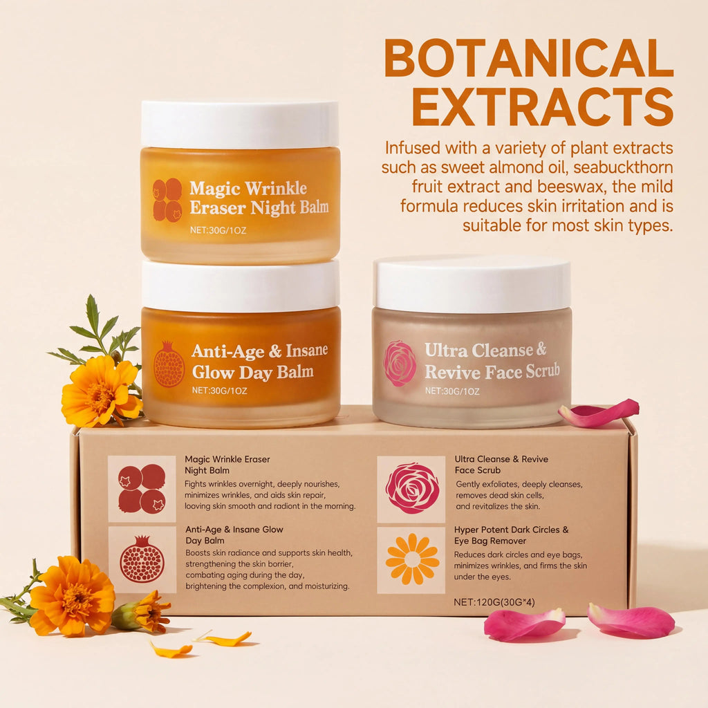 Day Night Skincare Set Gentle Repair Skin Barrier Hydrating Brightening Skins Reduce Wrinkle Dullness Eye Face Skincare Combo