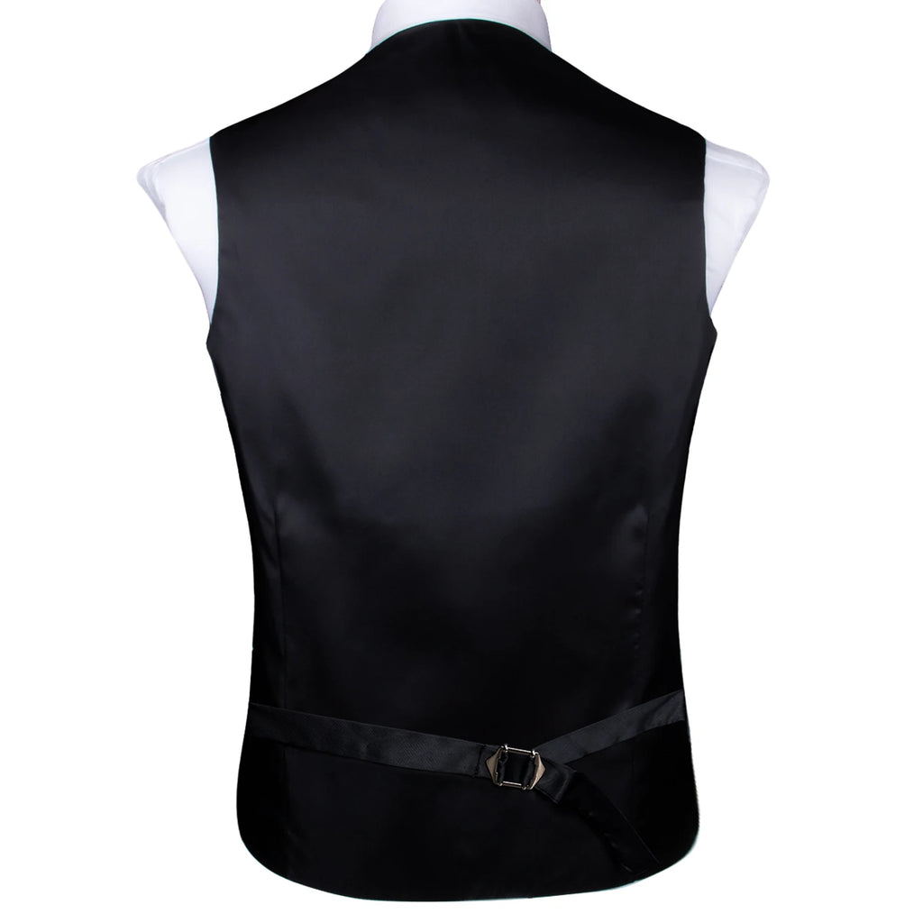 Hi-Tie Silk Mens Waistcoat Tie Set Gold Brown Orange Beige Ivory Khaki Bronze Sleeveless Jacket Suit Vest Necktie Hanky Cufflink