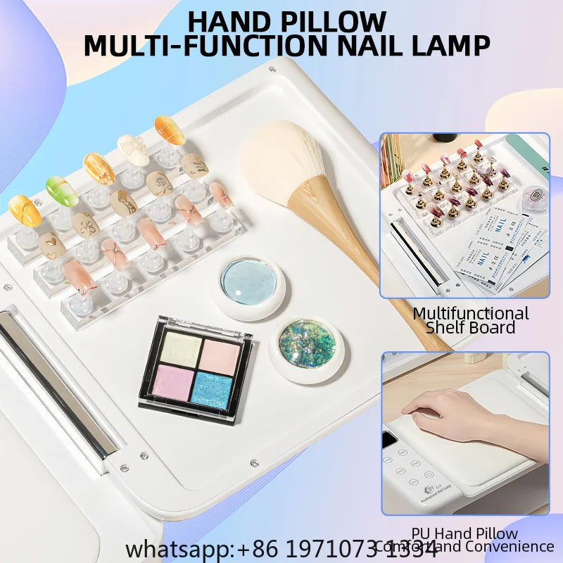 UV LED Lamp for Press On Quick-drying Nail Dryer With Hand Pillow Wear Nail Drying Lamp Foldable for Curing All Gel Nail Polish