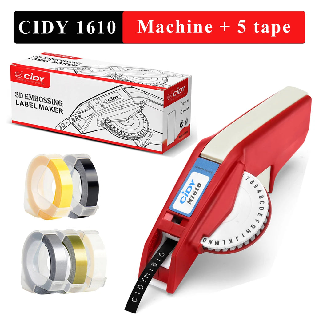Original Motex E5500 E-505 Manual Label Maker e-5500 Suit For 6/9mm DYMO 3D Embossed Tape Can Replace 1610 12965 1880