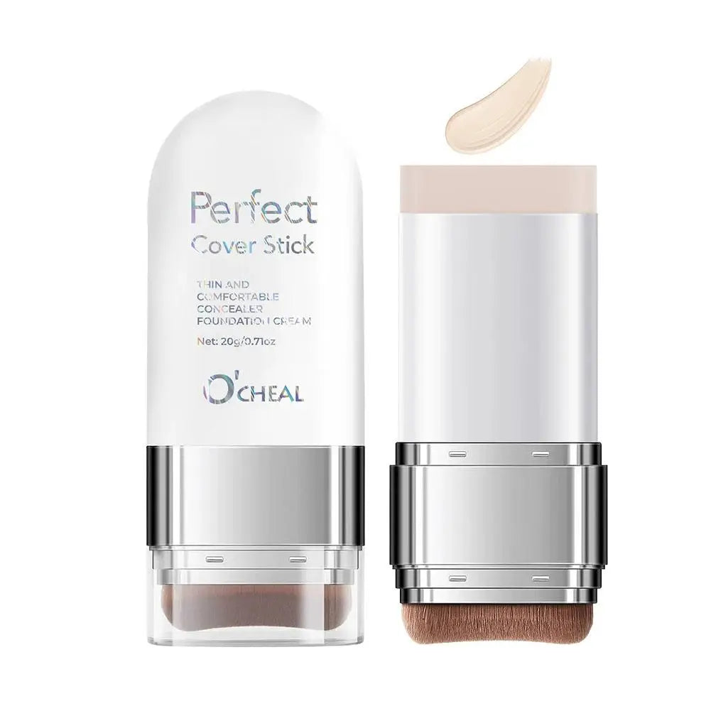 2-in-1 Concealer Foundation Stick Perfect Cover For Acne Marks & Dark Circles, For Daily Makeup Long-lasting Foundation Cream