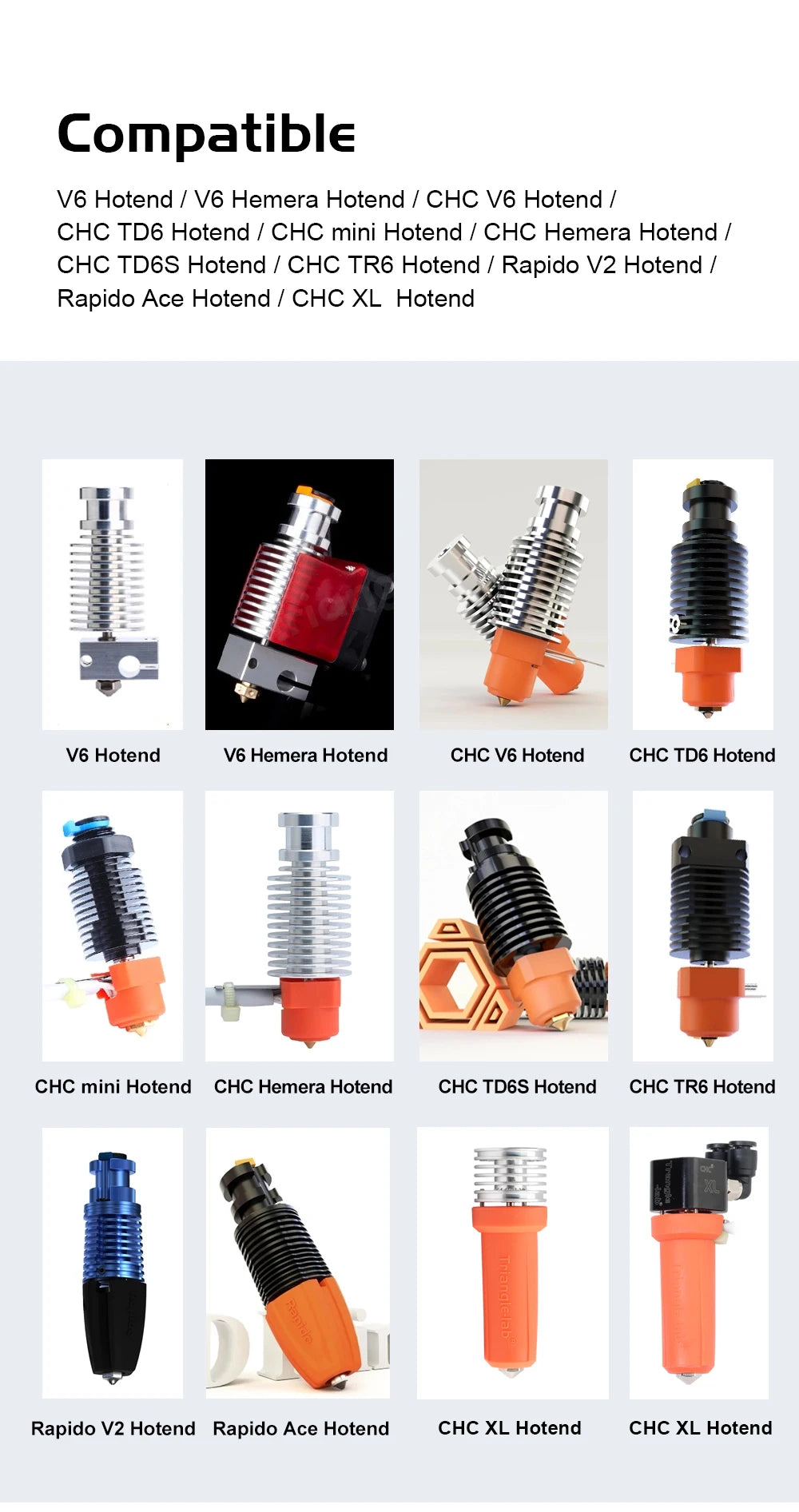 Trianglelab MZE™ DLC V6 Melt Zone Extruder Increase Flow for V6 Nozzle CHC Hotend CHC XL Rapido Hotend Voron 3D Printer
