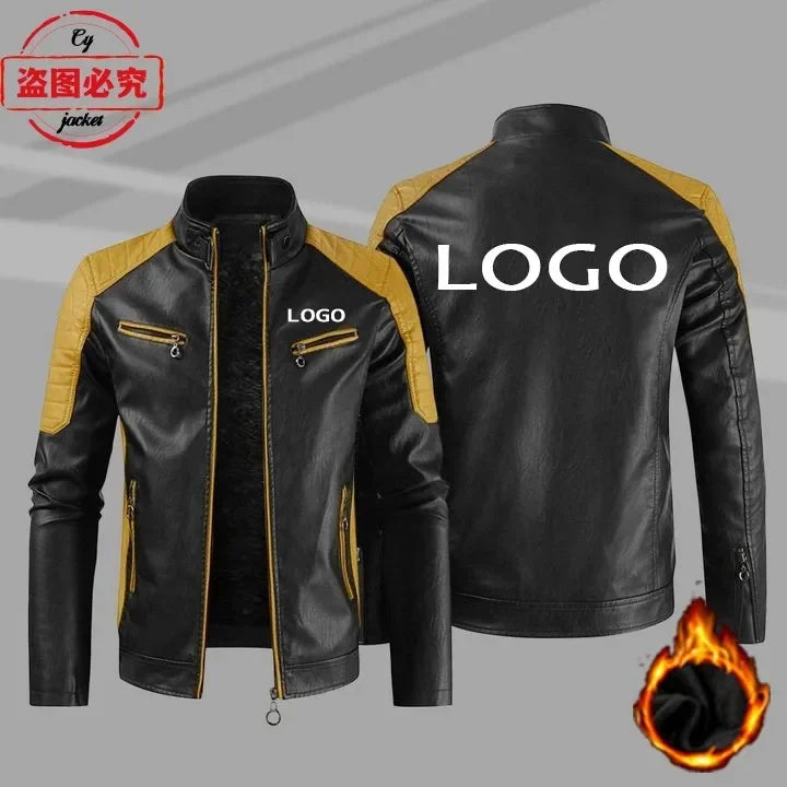 Gold Wing 1800 motorcycle LOGO washed pu leather jacket men's windproof autumn and winter spring and autumn leather jacket