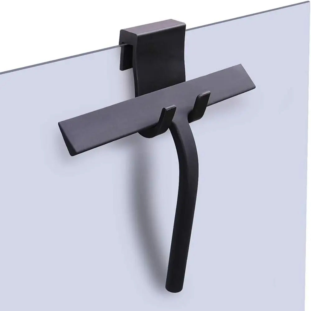 Matte Black Shower Squeegee Streak Free With Handle Window Scraper Silicone Material Hanging Holder Cleaning Tool