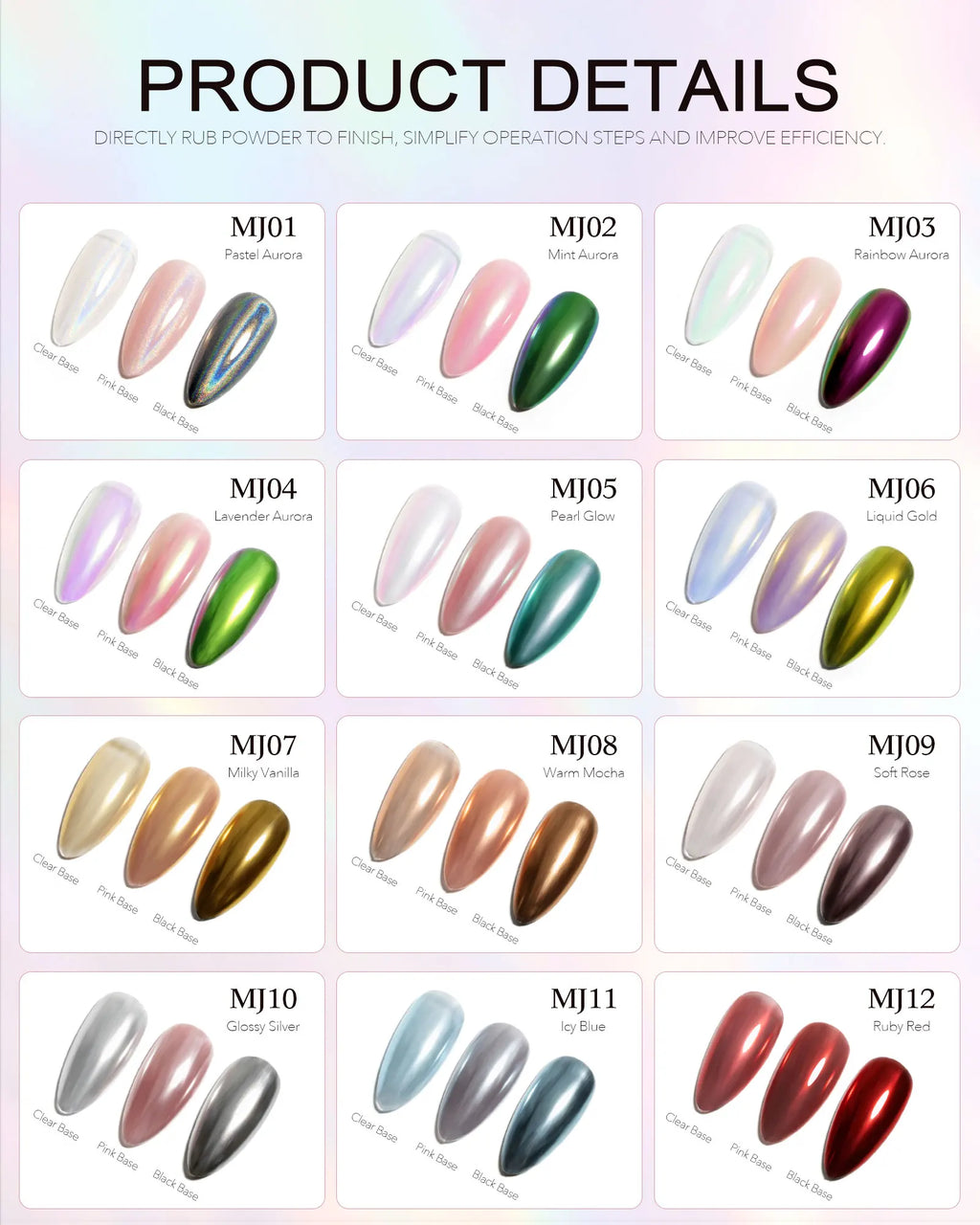 CANNI Top Coat for Chrome Powder 9ml Easy Apply with Stronger Mirror Effect Mirror Metallic Pigment for Gel Nail Art Salon