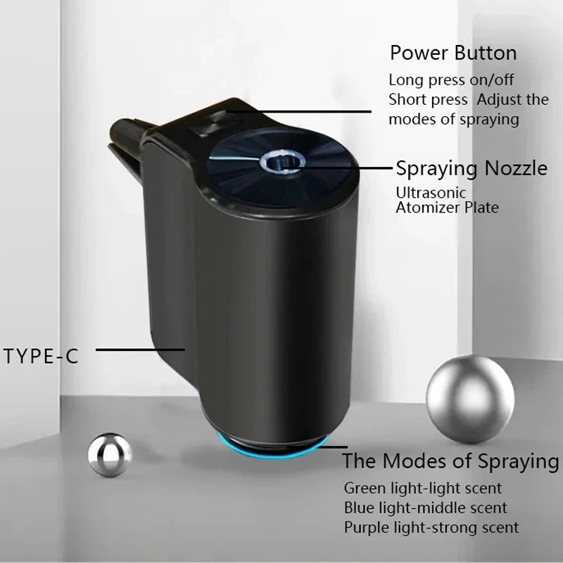 Electric Aroma Diffuser Air Freshener In The Car Air Vent Mist Humidifier For Removing Odors Auto Interior Car Accessories