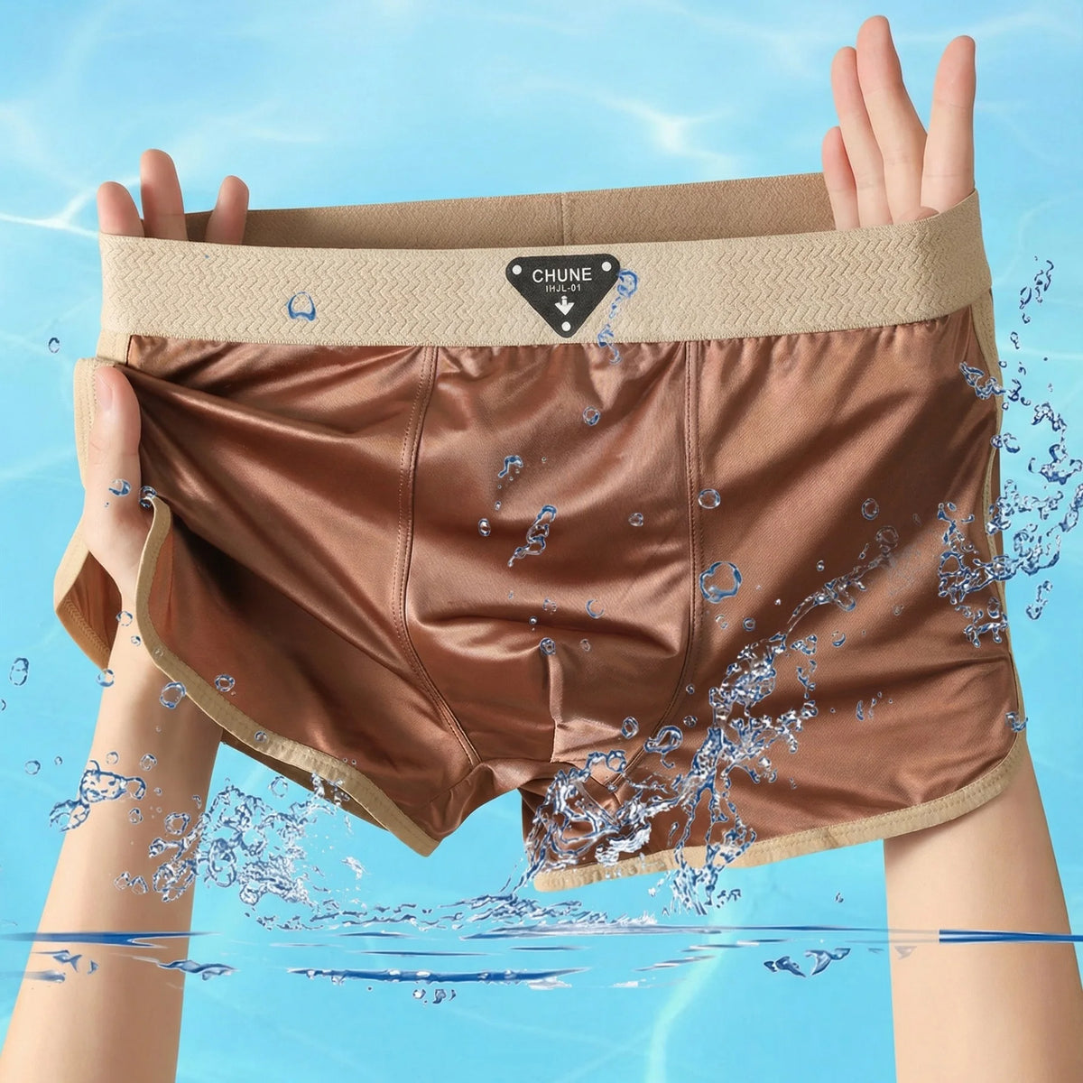 1/3 PCS Men's Luxury Satin Ice Silk Shorts Boxers Hygroscopic Breathable Double-layer Silk Crotch High Elastic Underpants