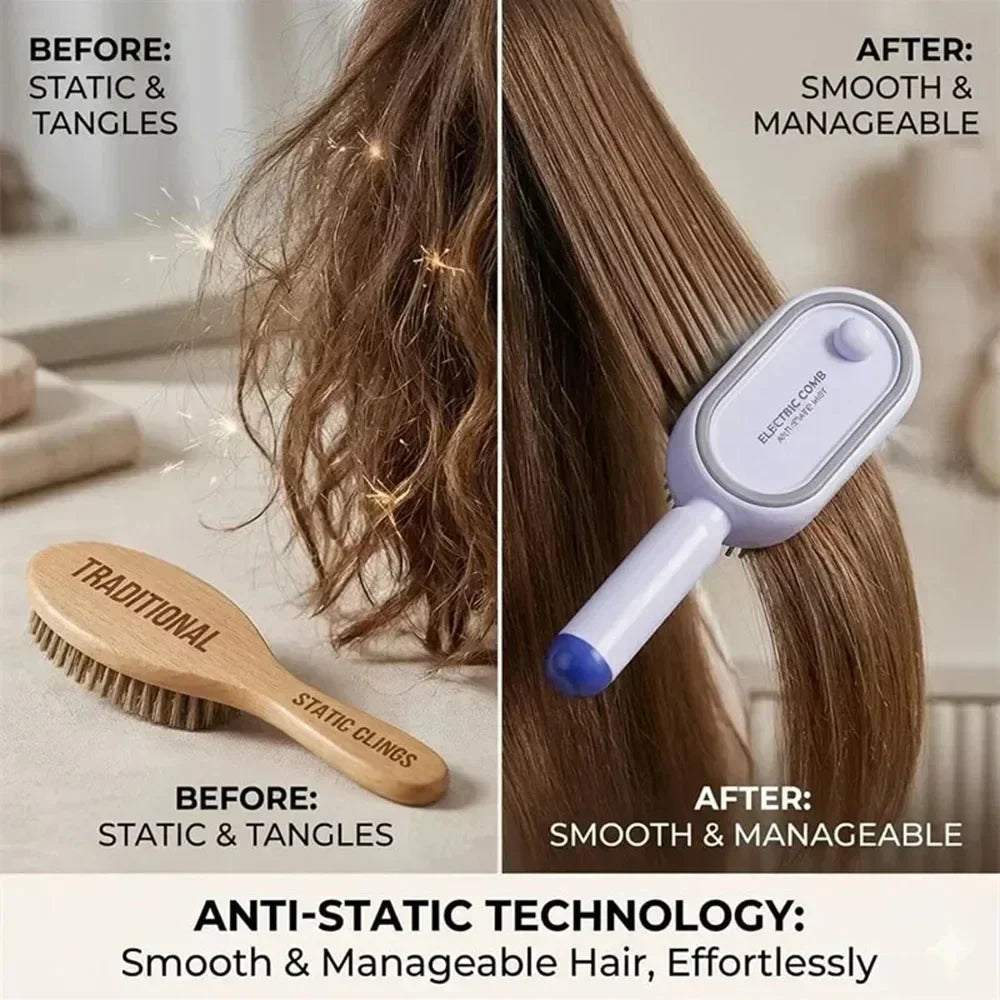 Electric Steam Brush with Water Spray Wet Electrics Hairbrush USB-C Charging for Detangling Smoothing Styling & Frizz Control