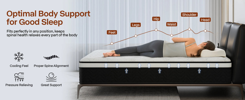 12 Inch Gel Memory Foam Hybrid Mattress,Twin Full Quenn King Individual Pocket Coil Innerspring Mattress for Pressure Relief & Motion Isolation, Medium Firm Mattress for Bedroom, CertiPUR‑US Certified