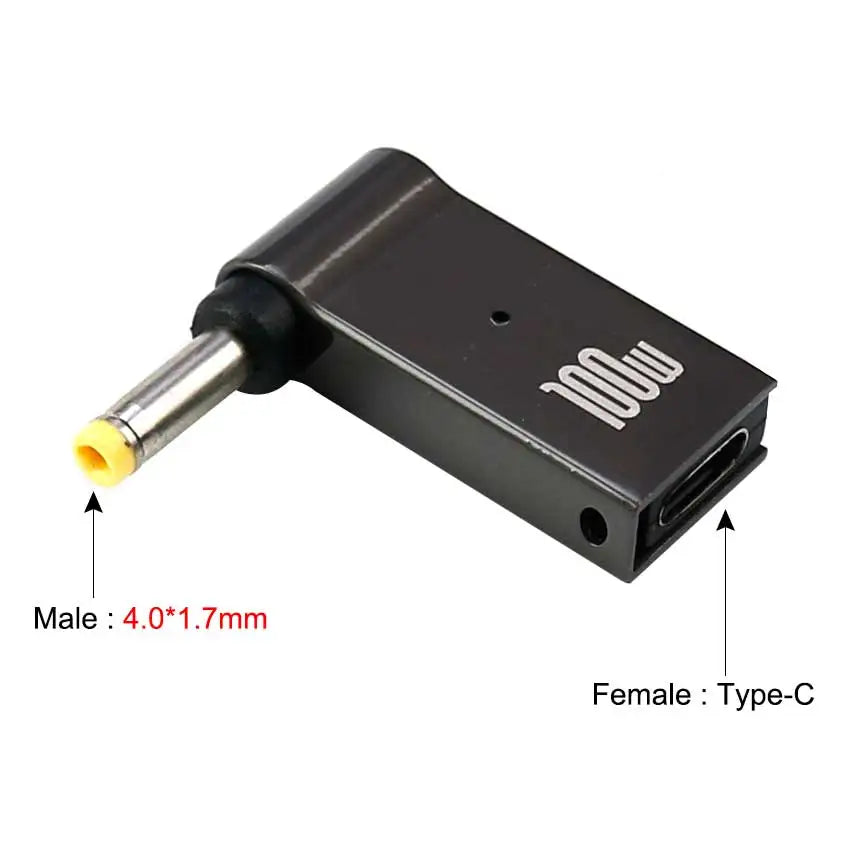 YuXi PD 100W USB Type C to Dc Power Jack Connector USB C to Universal Laptop Power Adapter Plug Converter for Asus Dell Lenovo