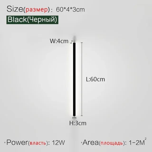 Modern Minimalist LED Wall Lamp Luxury Long Strip Light for Living Room Bedroom Bedside Ceiling Sofa Background Aisle Lighting