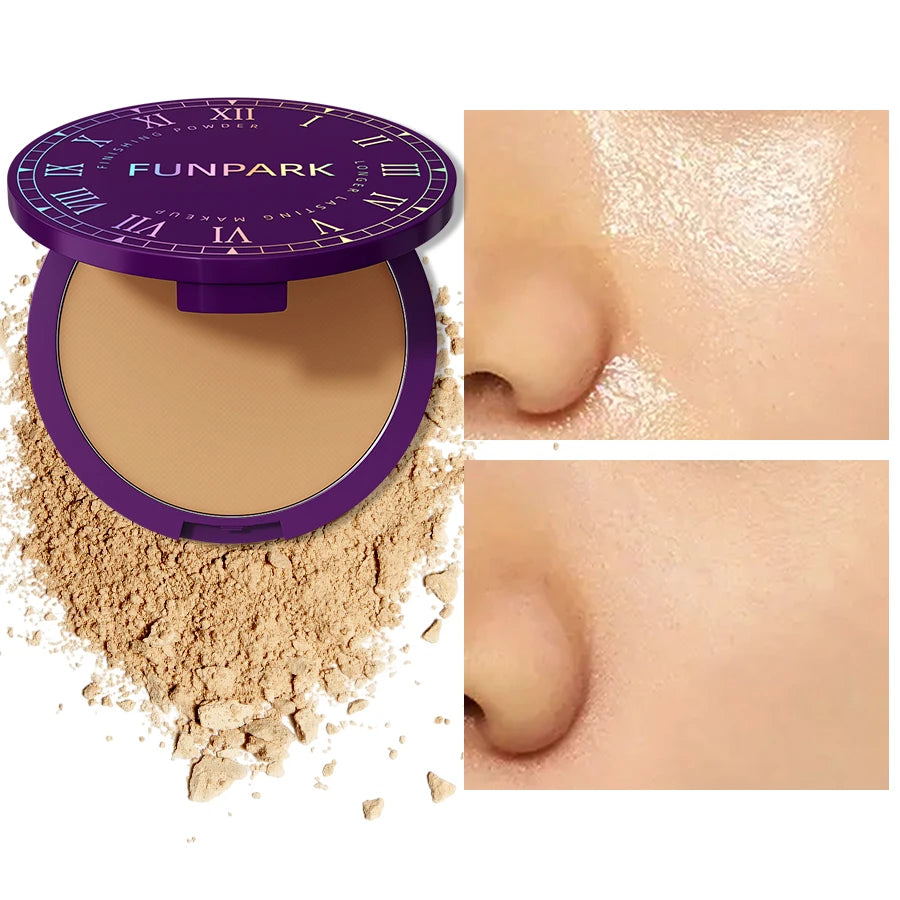 5 Colors Matte Full Coverage Pressed Powder Foundation 24H Fresh Wear Matte Weightless Finishing Powder Cosmetic Face Makeup