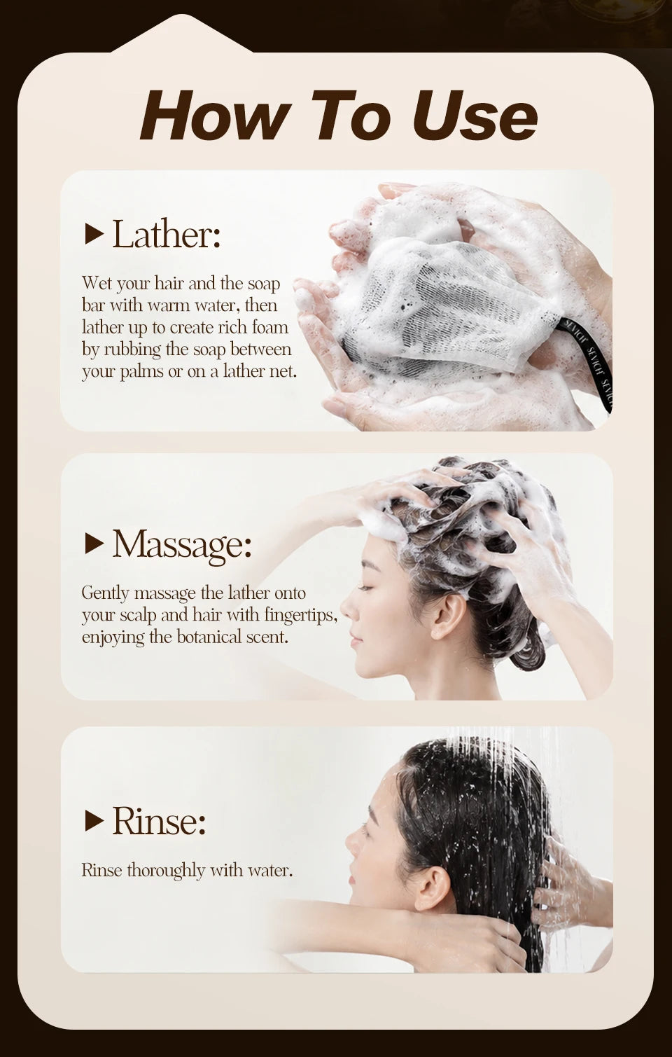 Black Shampoo Soap Natural Hair Darkening Bar Soap Deep Cleansing Nourish Hair Root Shampoo Soap Repair Dry Frizzy Scalp Care