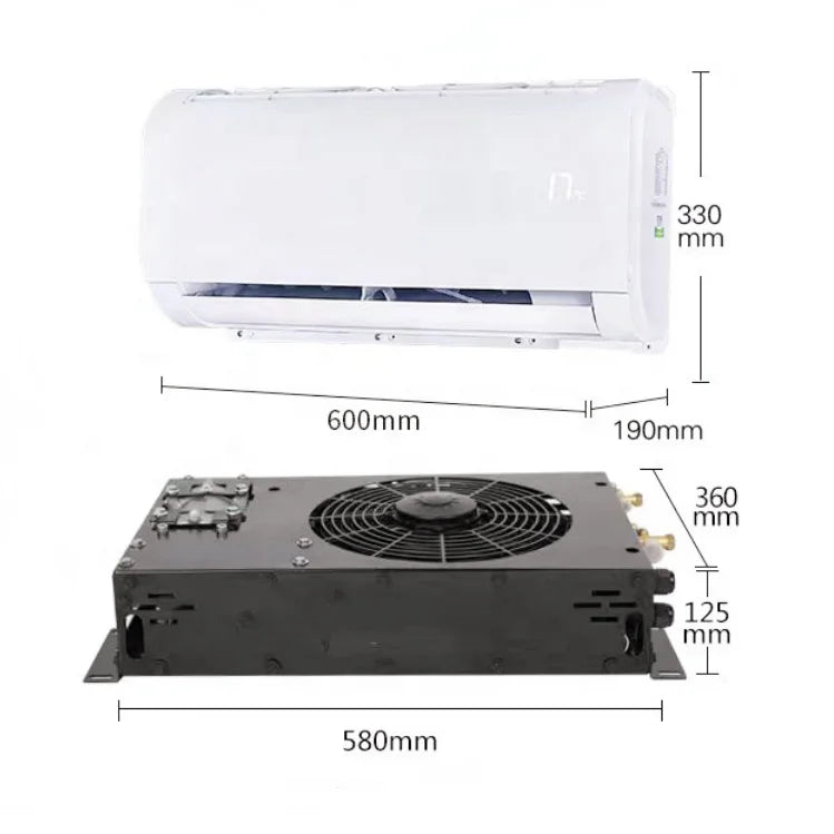 Electric Mini Auto Dc 12v 24 Volt 220v Car Air Conditioner For Diesel Generator Truck New Energy Vehicles RV Ship
