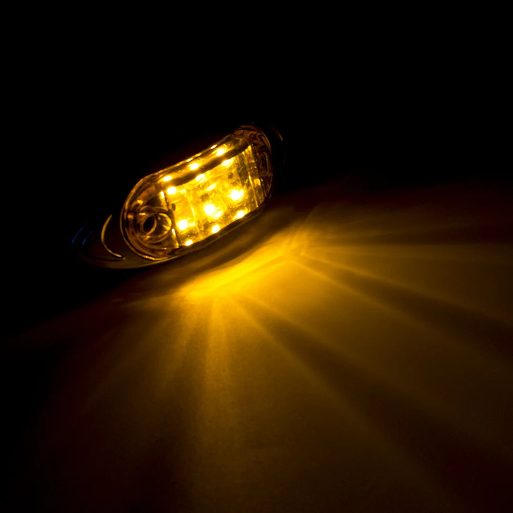 12V-24V 6 LED Side Marker Indicators Light Car Clearance Signal Brake Rear Warning Tail Light Truck Trailer Waterproof