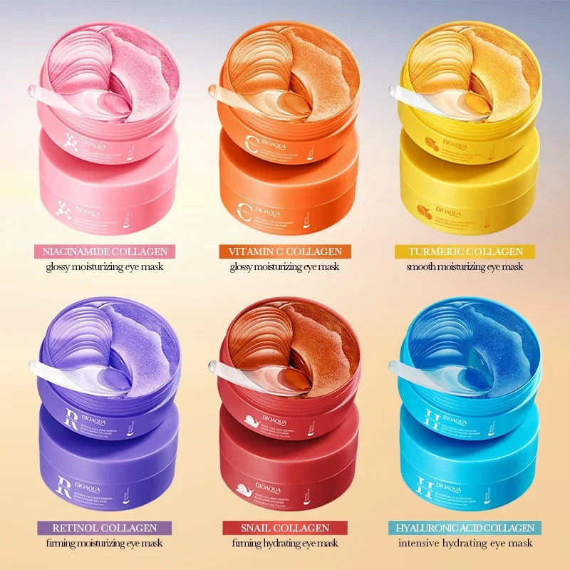 80pcs/40pair BIOAQUA Collagen Niacinamide/Retinol/Vitamin C Eye Mask Brightening Hydrating Anti Aging Under Eye Patches