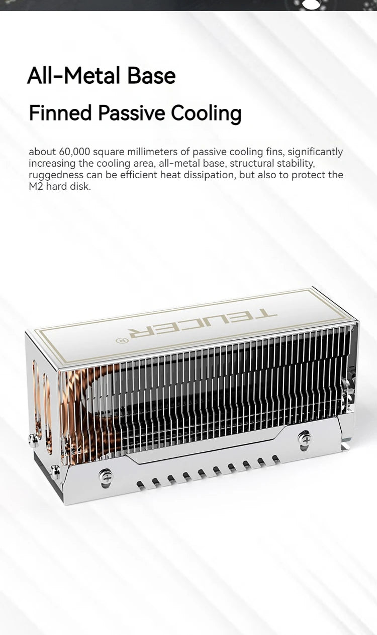 TEUCER M.2 SSD Heat Sink M2 2280 NVME Cooler Kit Dual Heat Tube Aluminum Copper Material PC Solid State Drive Radiator