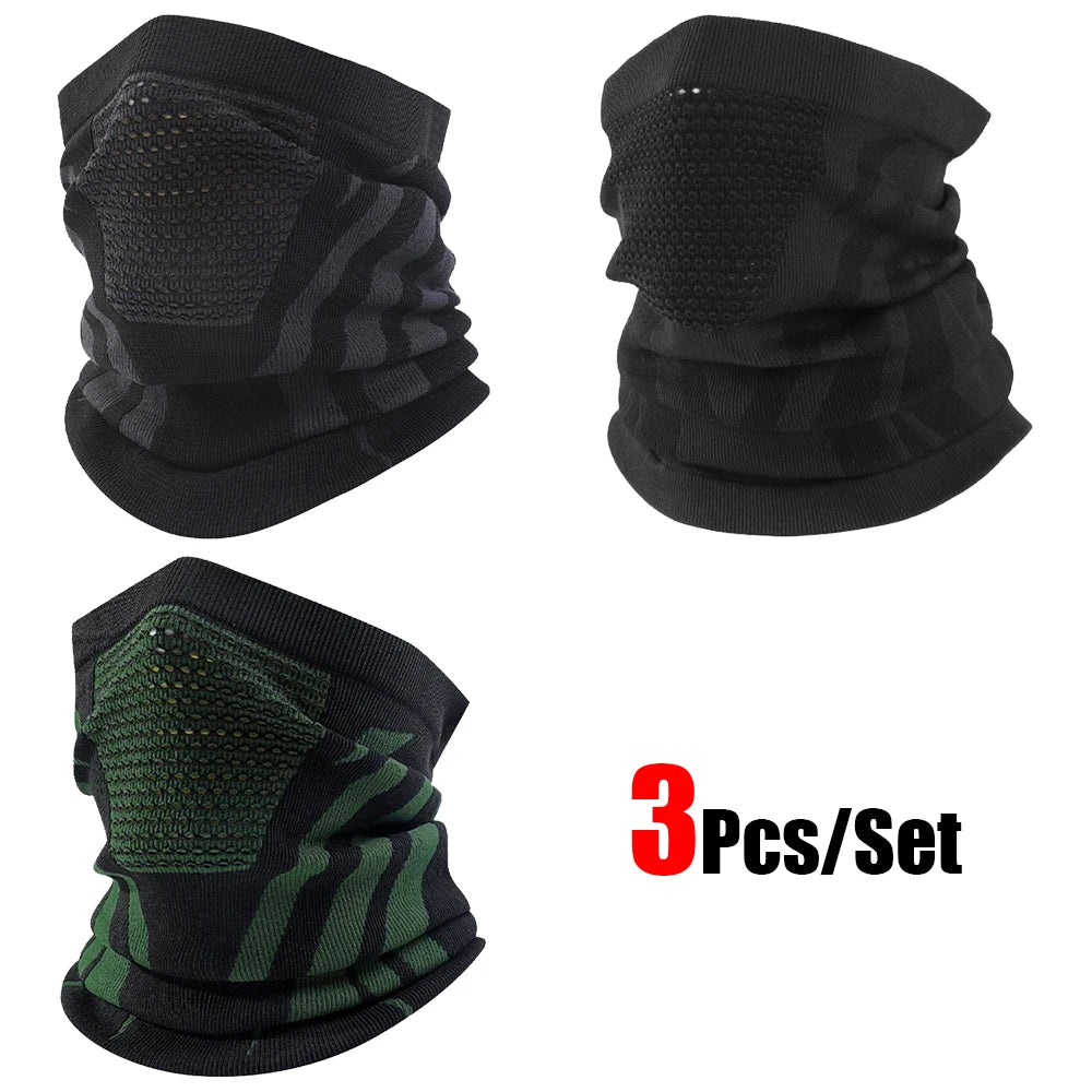 1pc/2pcs/3pcs Unisex Winter Breathable Warm Ski Mask Bike Motorcycle Half Face Mask Scarf Outdoor Hiking Fishing Cycling Mask