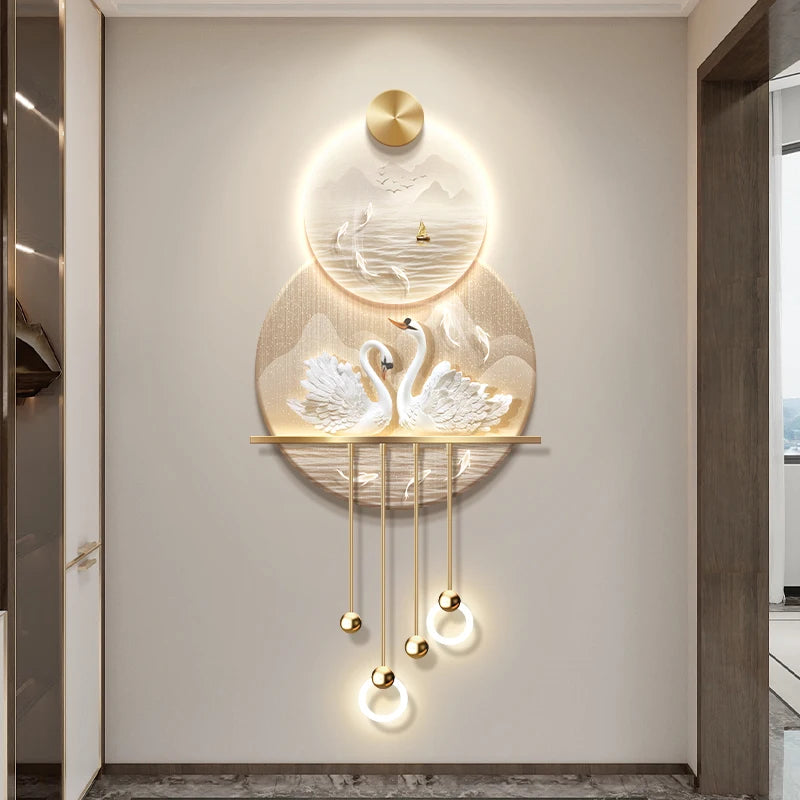 Modern Light Luxury Entrance Hall Decoration Painting New Atmospheric High-end Corridor Hanging Painting Wall Lamp Night Lamp