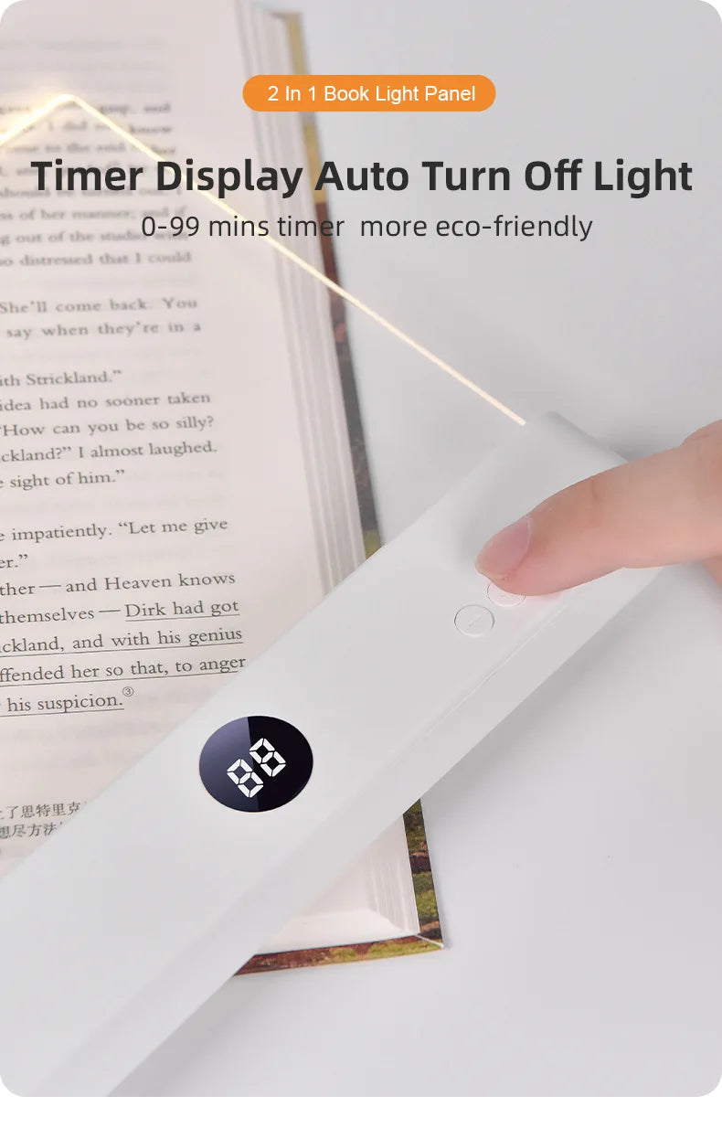 LED Flat Panel Night Vision Reading Light Eye Protection Reading Light Usb Charging Student Night Reading Lamp Book Lamp Indoor