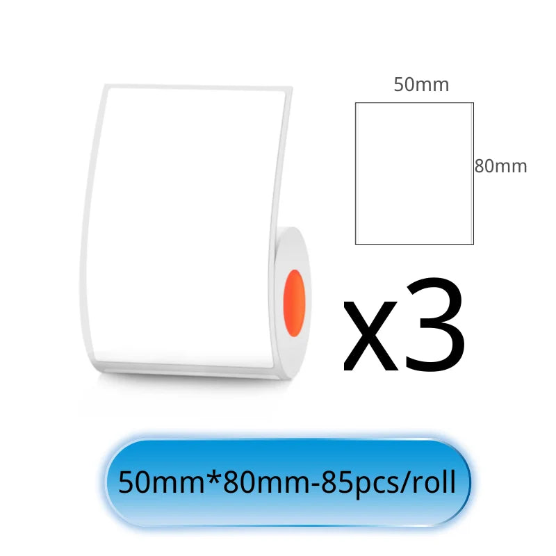SINMARK White Sticker 3/6/10 Rolls Waterproof Paper Adhesive Label Anti-Oil Use for SK58/SK20/SK35 Mini Thermal Printer Tape