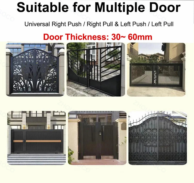 Outdoor Waterproof 3D Face Recognition Palm Scan Fingerprint Gate Lock Tuya Wifi App Password Digital Rechargeable Smart Lock