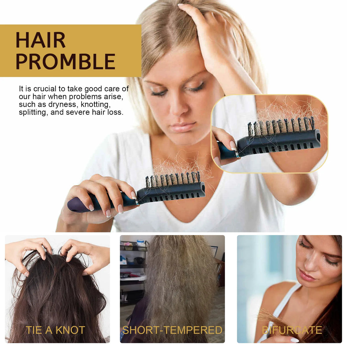 Repair & Moisturizing Hair Mask - Deeply Nourishes Damaged Hair, Repairs Dryness, Split Ends & Tangles
