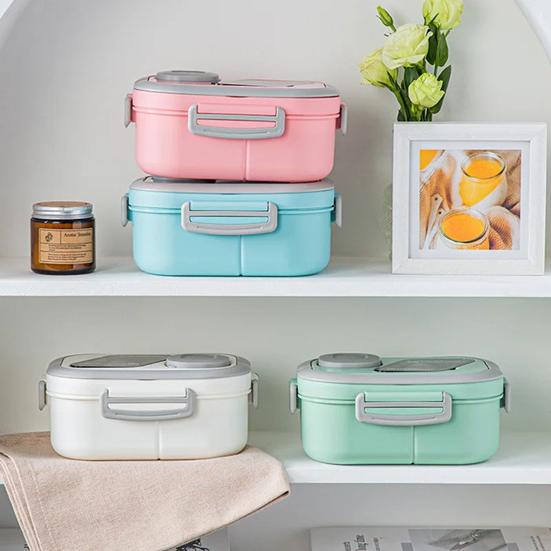 3pcs Lunch Box Set with Large Capacity Insulated Bag Reusable Tableware Meal Snack Food Holder for School Picnic Office Camping
