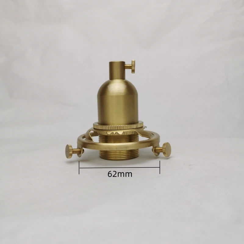 E14 Spiral Brass Light Sockets E12 Retro Ceiling Lamp Base Ceramic All Copper Accessories Lampshade Fixed Threaded Lamp Holder
