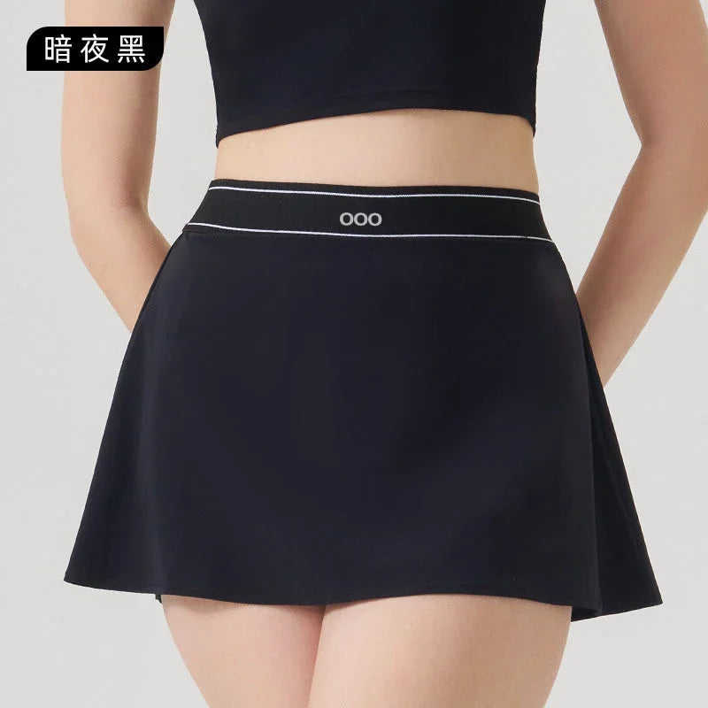 2026 Women's Casual Fashion Sports Short Sleeve and Running Comfortable Fitness Yoga Tennis Skirt