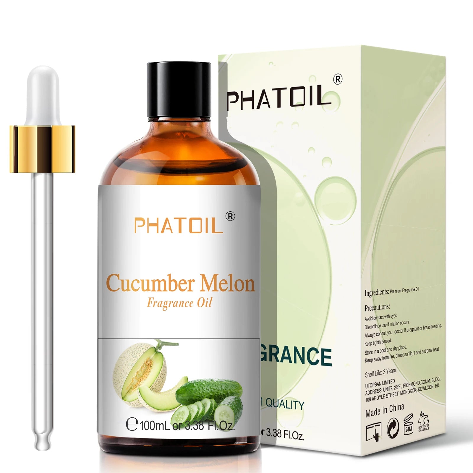 PHATOIL 100ml Fruit Series Fragrance Oils with Glass Dropper Coconut & Vanilla Strawberry Mango Cherry Aroma Oil For Diffuser