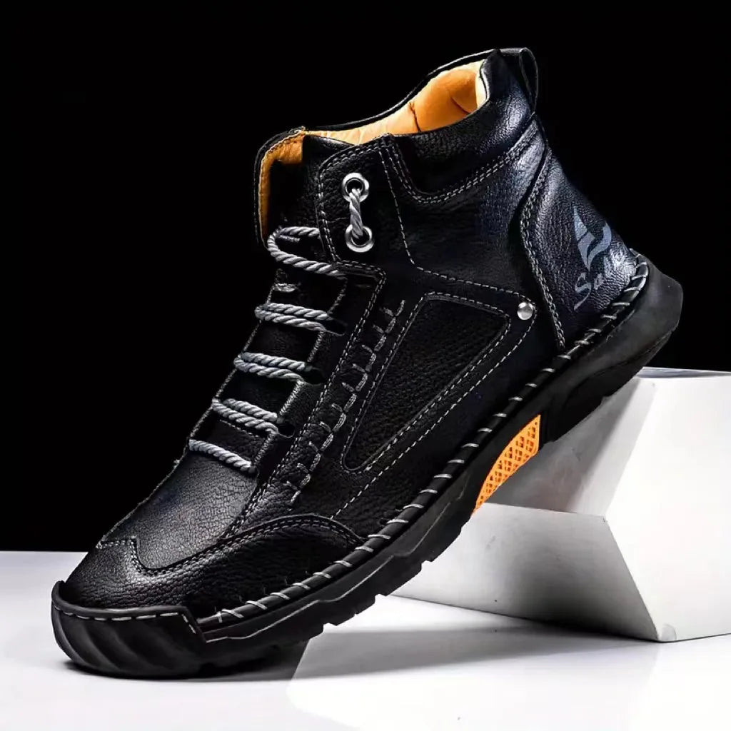 Handmade Men Boots Design Sneakers Man Outdoor Casual Leather Men Shoes Ankle Boots Fall Breathable Hot Sale 2025