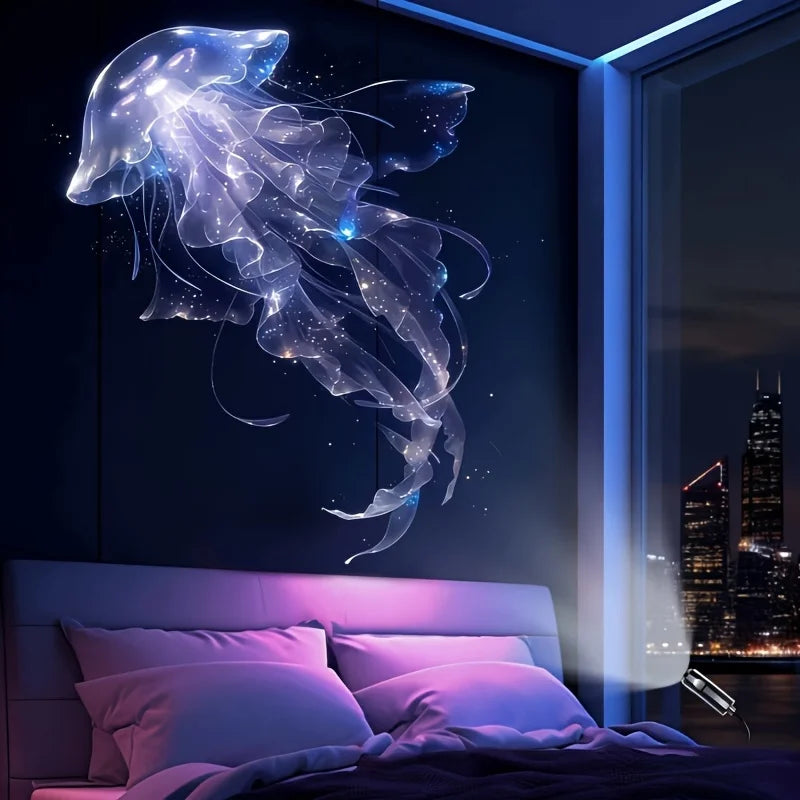 LED USB Projector Light 3/6pcs Projection Patterns- Adjustable Whale Butterfly Jellyfish Starfish Night Light Festival Gift