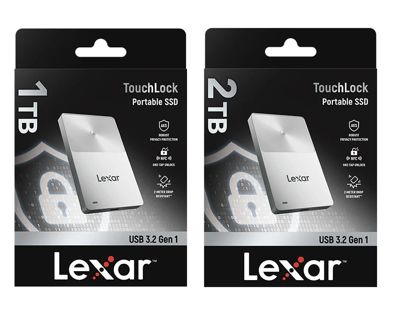 Lexar TouchLock SL280 Portable SSD USB3.2 Gen1 450MB/s NFC AES Encryption Mini MagSafe External Drive 512GB 1TB for Phone Laptop