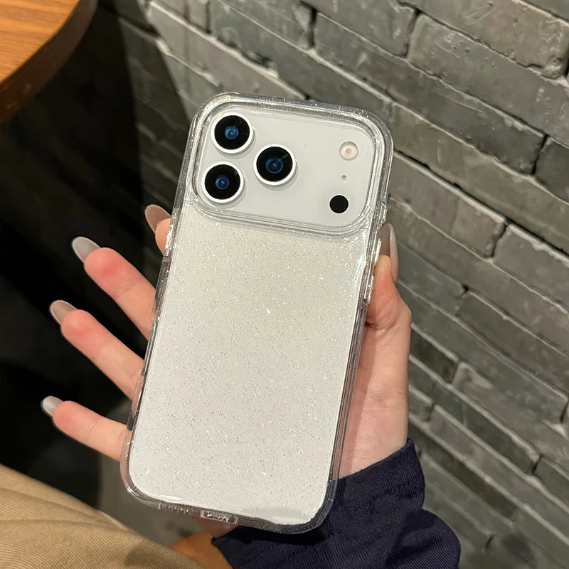 Luxury Glitter Bling Transparent Case For iPhone 18 17 Pro Max 17 Air 11 12 13 14 15 16 Pro Max X XR XS 7 8 Shockproof TPU Cover